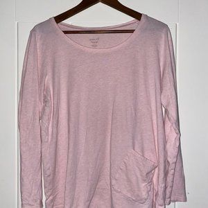 J.Jill Pure Jill Sleep Sueded Women Pink Pocket Front Tee Size Medium